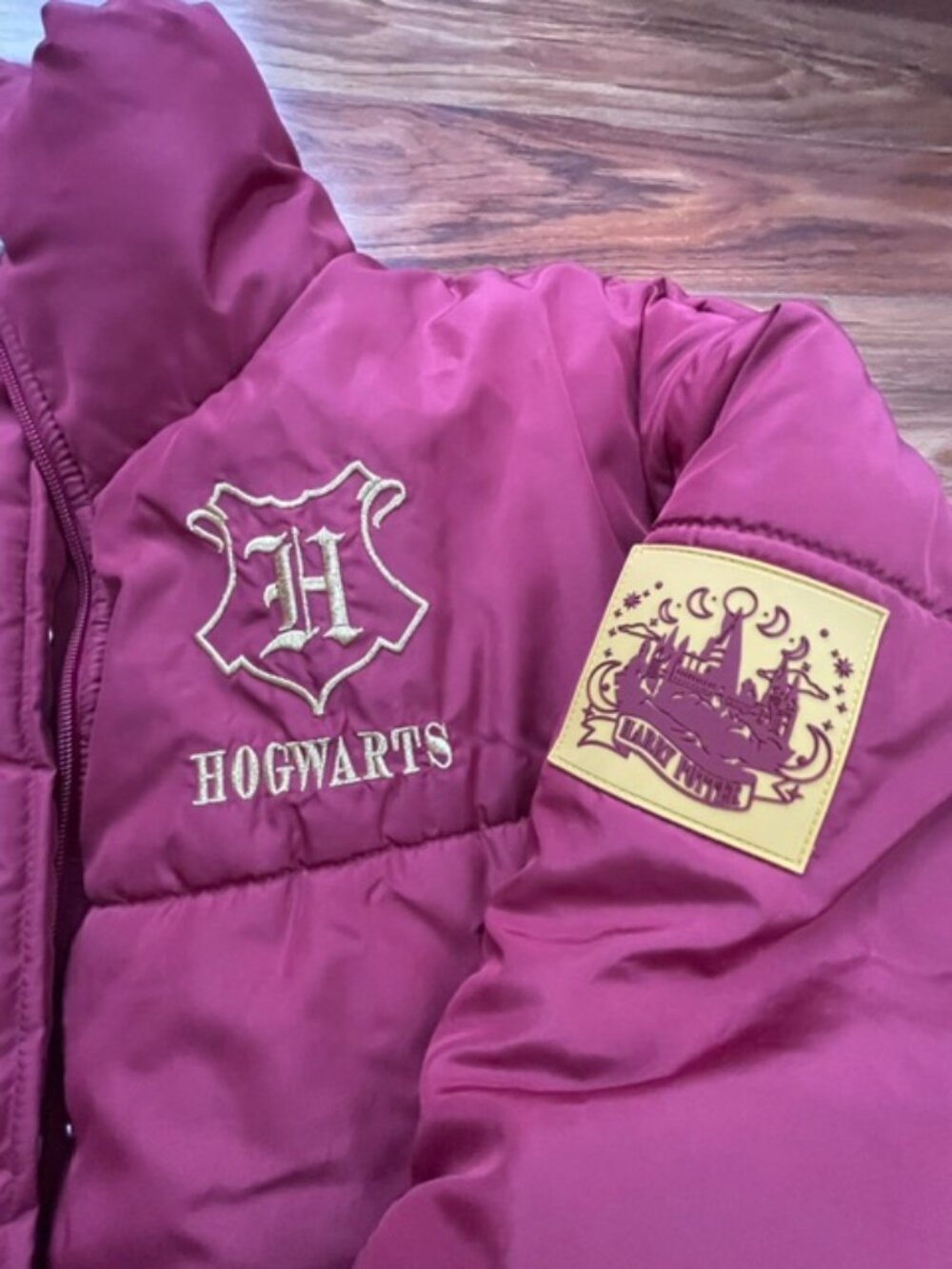 Harry Potter Wizarding World Women's Puffer Jacket, Pink, Size S - Picture 2 of 9